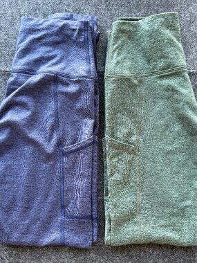 Aerie Leggings Bundle Medium 2 Pair Blue Green Pocket